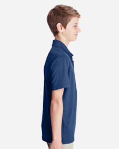 Team 365 TT51Y Youth Zone Performance Polo – Sport Dark Navy (on model side)