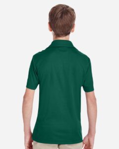 Team 365 TT51Y Youth Zone Performance Polo – Sport Forest (on model back)