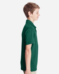 Team 365 TT51Y Youth Zone Performance Polo – Sport Forest (on model side)