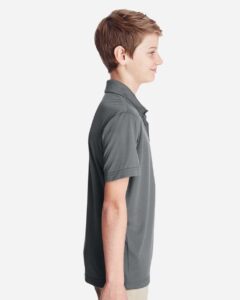 Team 365 TT51Y Youth Zone Performance Polo – Sport Graphite (on model side)