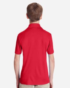 Team 365 TT51Y Youth Zone Performance Polo – Sport Red (on model back)