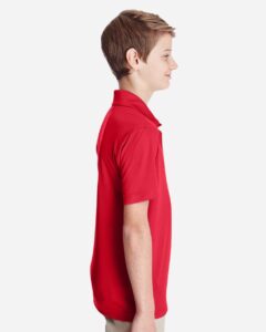 Team 365 TT51Y Youth Zone Performance Polo – Sport Red (on model side)