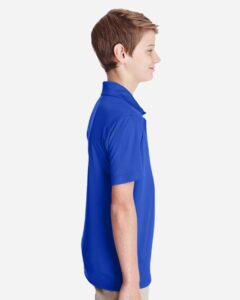 Team 365 TT51Y Youth Zone Performance Polo – Sport Royal (on model side)