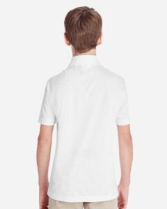 Team 365 TT51Y Youth Zone Performance Polo – White (on model back)