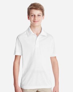 Team 365 TT51Y Youth Zone Performance Polo – White (on model)