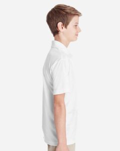 Team 365 TT51Y Youth Zone Performance Polo – White (on model side)