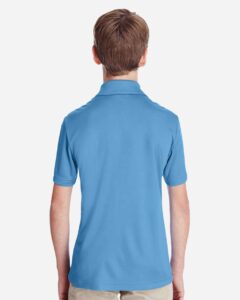 Team 365 TT51Y Youth Zone Performance Polo – Sport Light Blue (on model back)