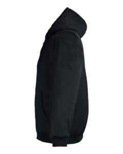 Harriton M722T Unisex Tall ClimaBloc® Heavyweight Hooded Full-Zip Jacket – Black (side)