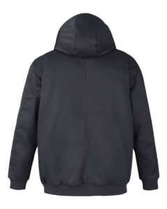 Harriton M722T Unisex Tall ClimaBloc® Heavyweight Hooded Full-Zip Jacket – Dark Charcoal (back)