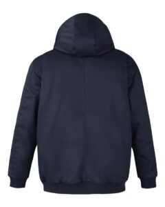 Harriton M722T Unisex Tall ClimaBloc® Heavyweight Hooded Full-Zip Jacket – Dark Navy (back)