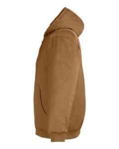 Harriton M722T Unisex Tall ClimaBloc® Heavyweight Hooded Full-Zip Jacket – Duck Brown (side)