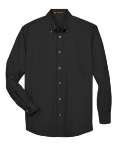 Harriton M500T Men’s Tall Easy Blend™ Twill Dress Shirt – Black