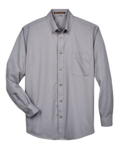 Harriton M500T Men’s Tall Easy Blend™ Twill Dress Shirt – Dark Grey