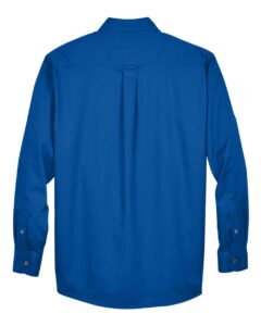 Harriton M500T Men’s Tall Easy Blend™ Twill Dress Shirt – French Blue (back)