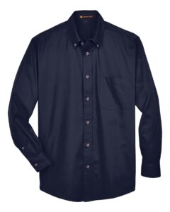 Harriton M500T Men’s Tall Easy Blend™ Twill Dress Shirt – Navy