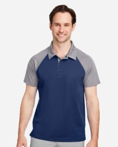 Team 365 TT21C Men’s Command Snag-Protection Colorblock Polo – Sport Dark Navy/ Sport Graphite (on model)