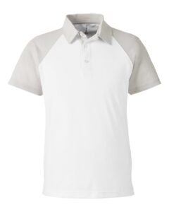 Team 365 TT21C Men’s Command Snag-Protection Colorblock Polo – White/ Sport Silver