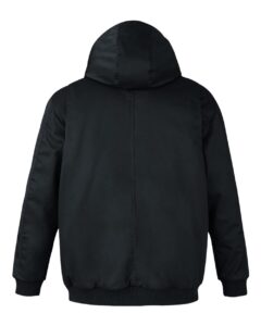 Harriton M722 Unisex ClimaBloc® Heavyweight Hooded Full-Zip Jacket – Black (back)
