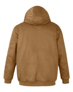 Harriton M722 Unisex ClimaBloc® Heavyweight Hooded Full-Zip Jacket – Duck Brown (back)