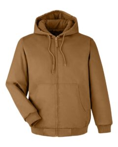 Harriton M722 Unisex ClimaBloc® Heavyweight Hooded Full-Zip Jacket – Duck Brown
