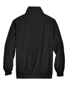 Harriton M740 Unisex Fleece Lined Nylon Jacket – Black/ Black (back)
