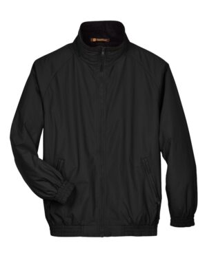 Harriton M740 Unisex Fleece Lined Nylon Jacket – Black/ Black