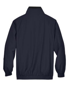 Harriton M740 Unisex Fleece Lined Nylon Jacket – Navy/ Black (back)