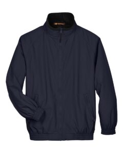 Harriton M740 Unisex Fleece Lined Nylon Jacket – Navy/ Black