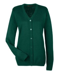 Harriton M425W Women’s Pilbloc V-Neck Button Cardigan Sweater – Hunter