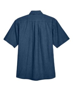 Harriton M550S Men’s Denim Shirt – Dark Denim (back)