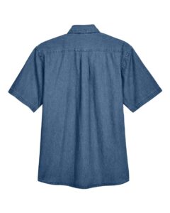 Harriton M550S Men’s Denim Shirt – Light Denim (back)