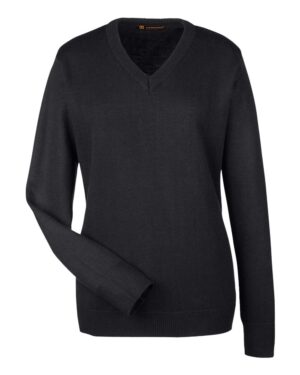 Harriton M420W Women’s Pilbloc V-Neck Sweater – Black