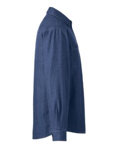 Harriton M540 Unisex Denim Shirt Jacket – Dark Denim (side)