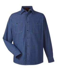Harriton M540 Unisex Denim Shirt Jacket – Dark Denim