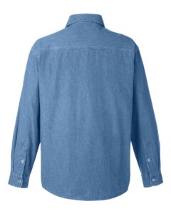 Harriton M540 Unisex Denim Shirt Jacket – Light Denim (back)