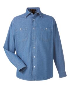 Harriton M540 Unisex Denim Shirt Jacket – Light Denim
