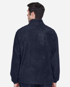 Harriton M990T Men’s Tall Full-Zip Fleece – Navy (on model back)