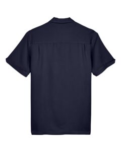 Harriton M575 Men’s Two-Tone Camp Shirt – Navy/ Cream (back)