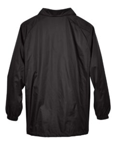 Harriton M775 Unisex Nylon Staff Jacket – Black (back)