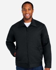 Harriton M721T Unisex Tall ClimaBloc® Station Jacket – Black (on model)