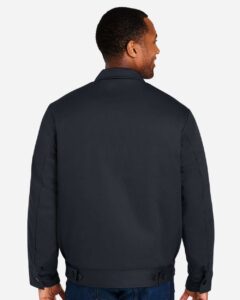 Harriton M721T Unisex Tall ClimaBloc® Station Jacket – Dark Charcoal (on model back)