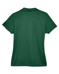 Harriton M353W Women’s Double Mesh Polo – Dark Green (back)