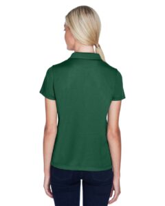 Harriton M353W Women’s Double Mesh Polo – Dark Green (on model back)