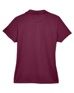 Harriton M353W Women’s Double Mesh Polo – Maroon (back)