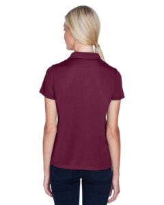 Harriton M353W Women’s Double Mesh Polo – Maroon (on model back)