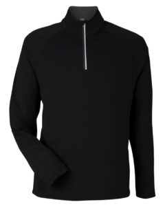 CORE365 CE418 Men’s Origin Performance Pique Quarter-Zip Pullover – Black/ Carbon