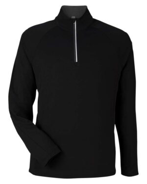 CORE365 CE418 Men’s Origin Performance Pique Quarter-Zip Pullover – Black/ Carbon