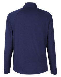 CORE365 CE418 Men’s Origin Performance Pique Quarter-Zip Pullover – Classic Navy Heather/ Carbon (back)