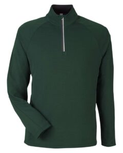 CORE365 CE418 Men’s Origin Performance Pique Quarter-Zip Pullover – Forest/ Carbon