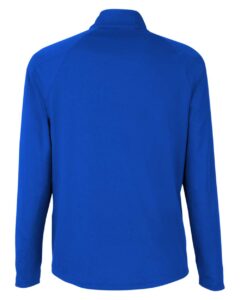 CORE365 CE418 Men’s Origin Performance Pique Quarter-Zip Pullover – True Royal/ Carbon (back)